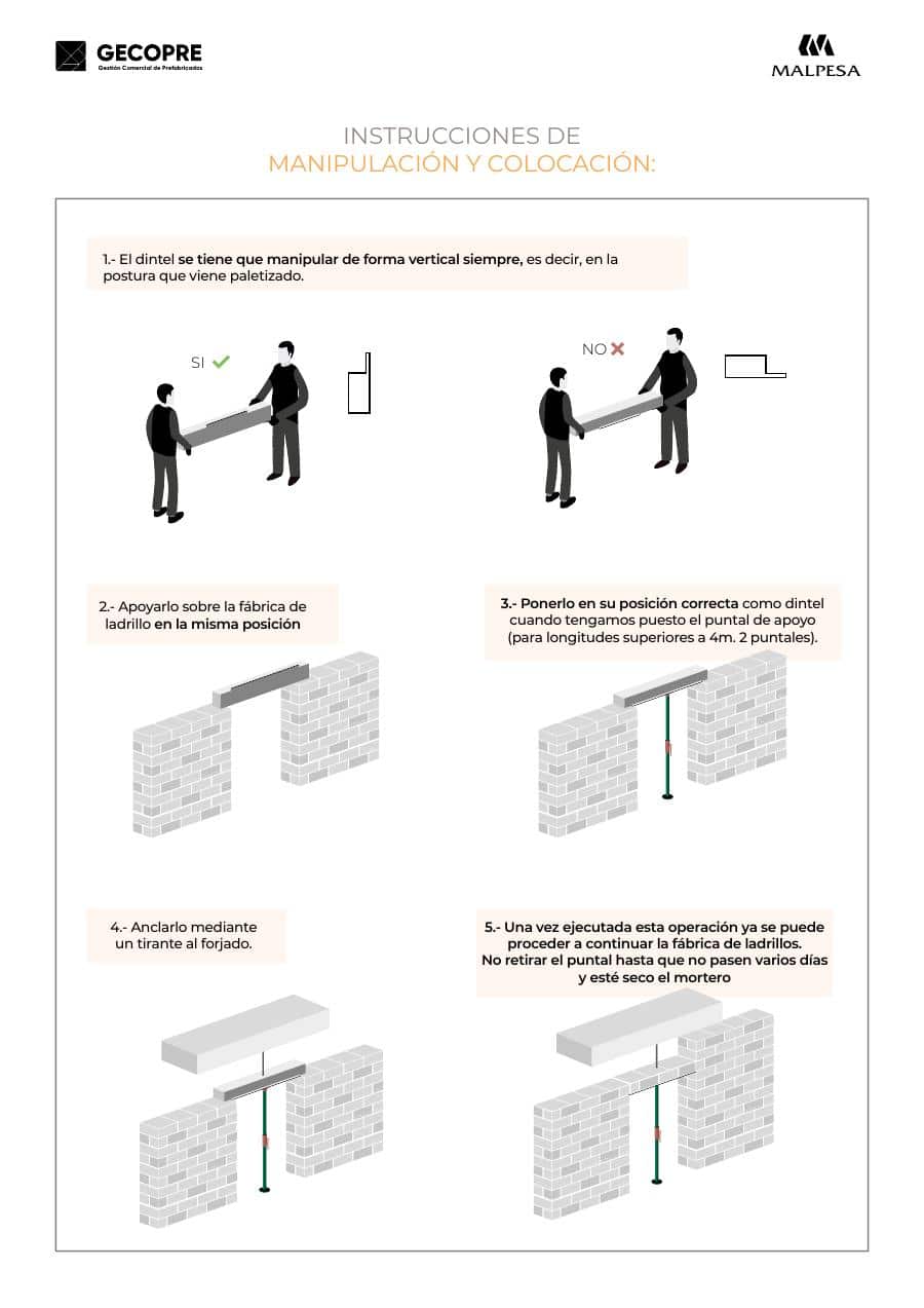 Primera página de Instrucciones de colocación